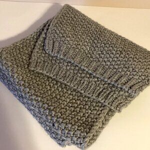Gap Chunky Knit Gray Scarf Wool Alpaca Blend Warm Fall Winter Neckwear